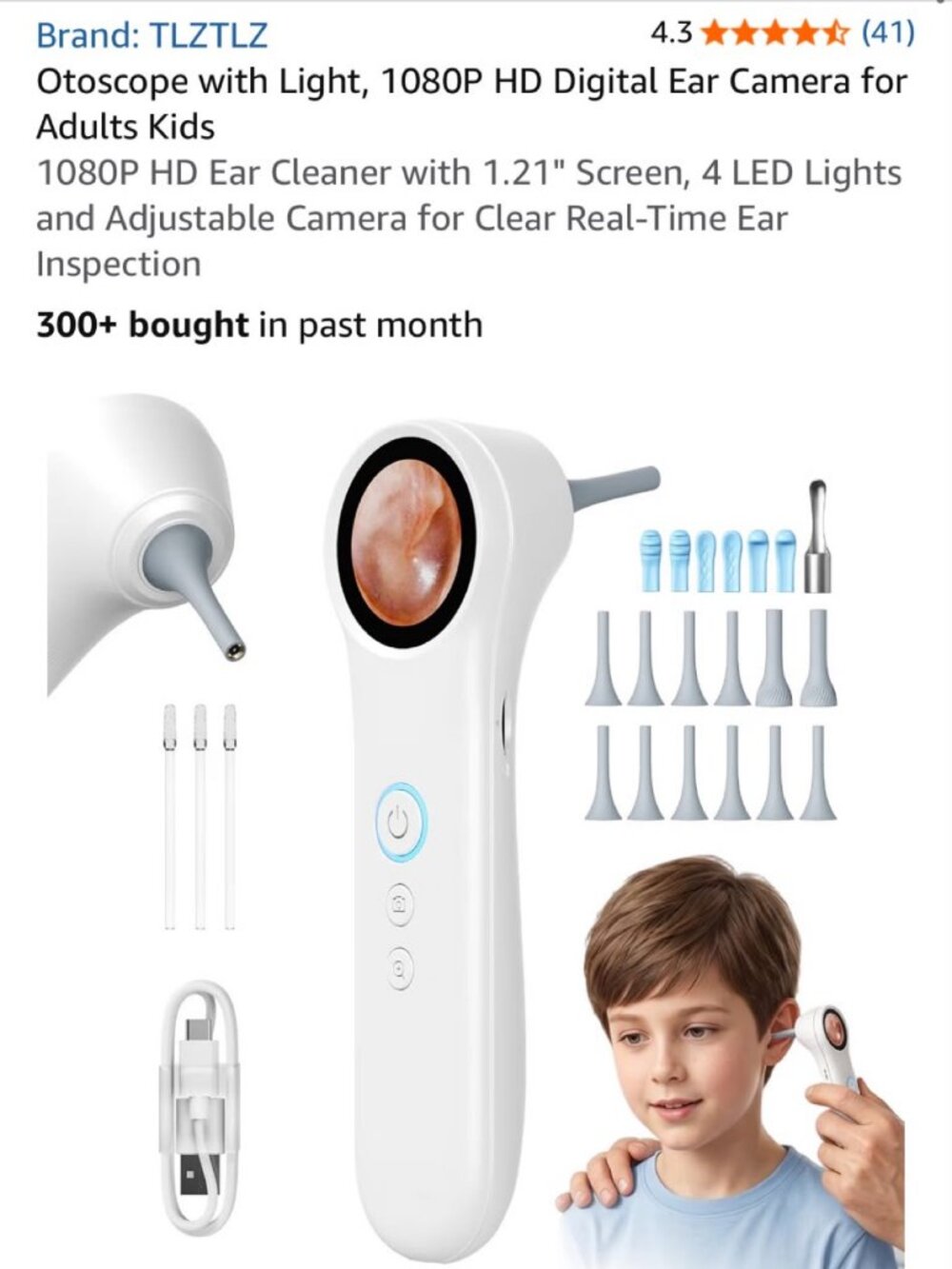 Smart Otoscope Ear Camera 1080P HD with Screen New in Box